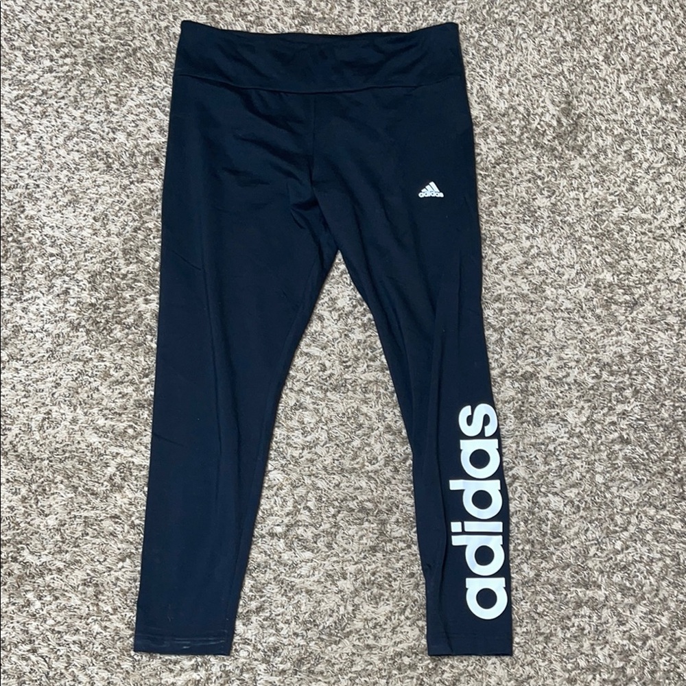 Adidas Black Leggings Athletic Stretchy Slim Fit